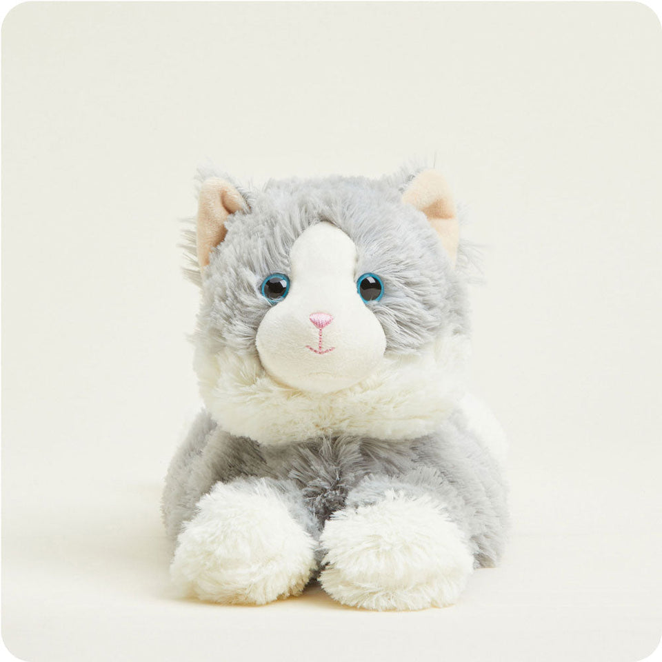 Laying Down Gray Cat Warmies - Home Glow
