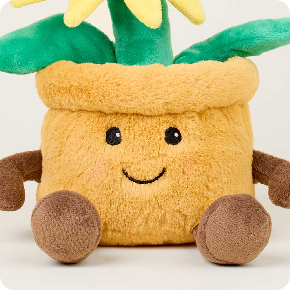 Yellow Flower Pot Warmies - Soft Glow