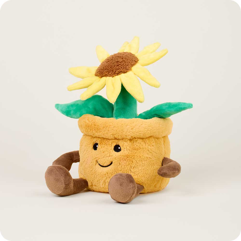 Yellow Flower Pot Warmies - Soft Glow