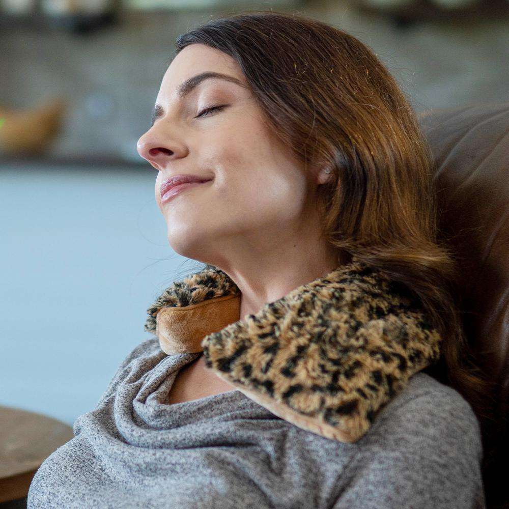 Leopard Neck Wrap Warmies - Travel Ready