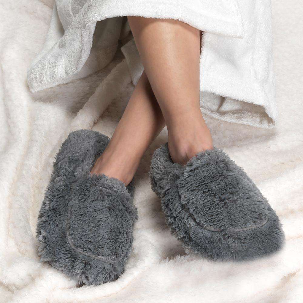 Gray Slippers Warmies® - Soft Glow