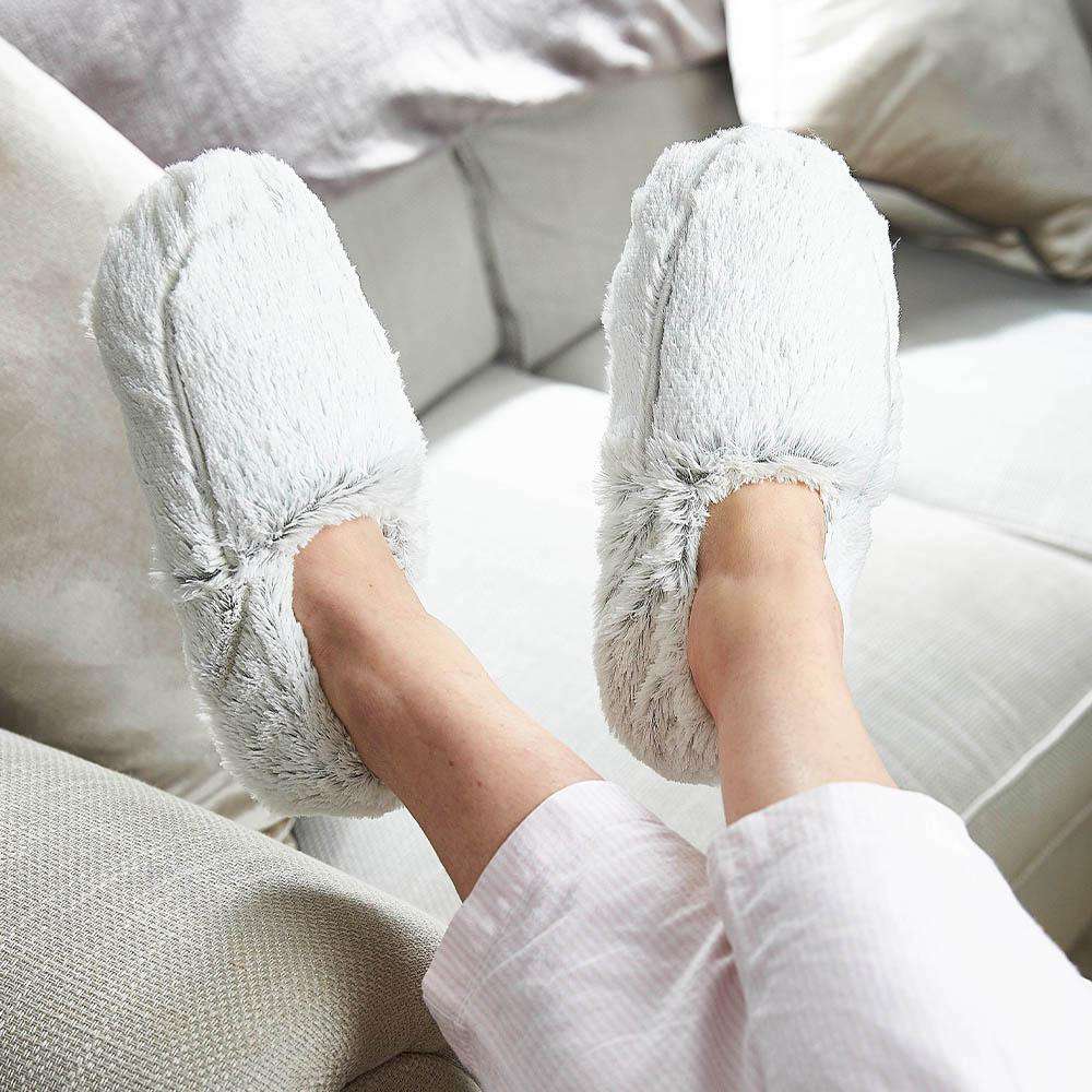 Marshmallow Gray Slippers Warmies® - Soft Glow