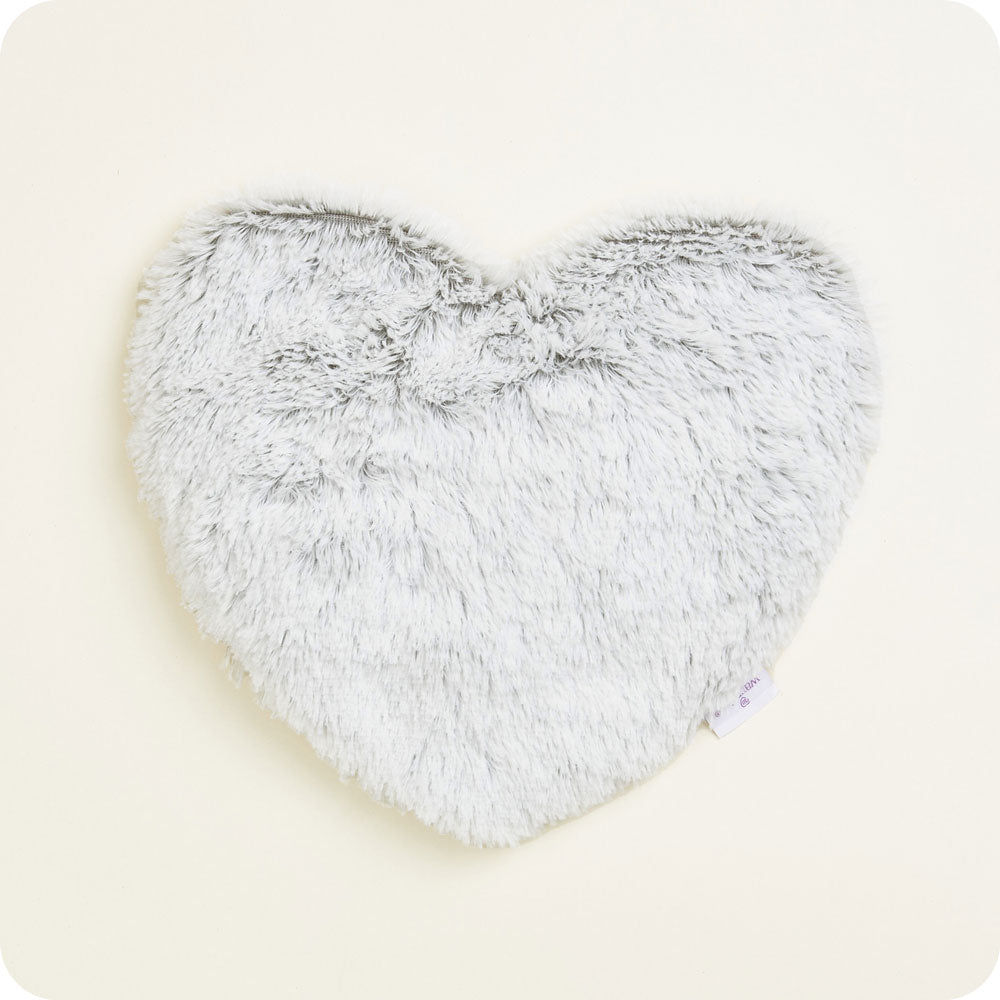 Marshmallow Gray Heart Heat Pad Warmies - Smooth Support