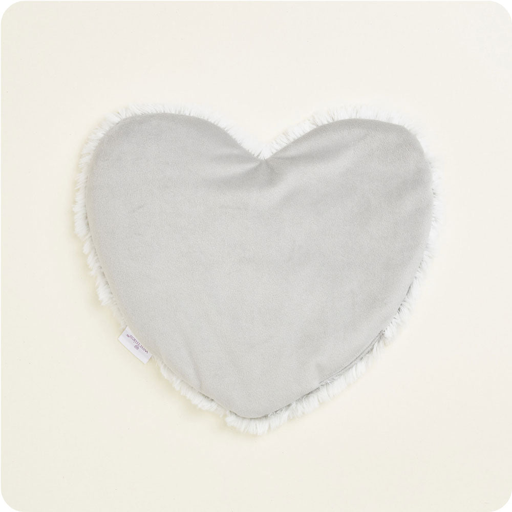 Marshmallow Gray Heart Heat Pad Warmies - Smooth Support