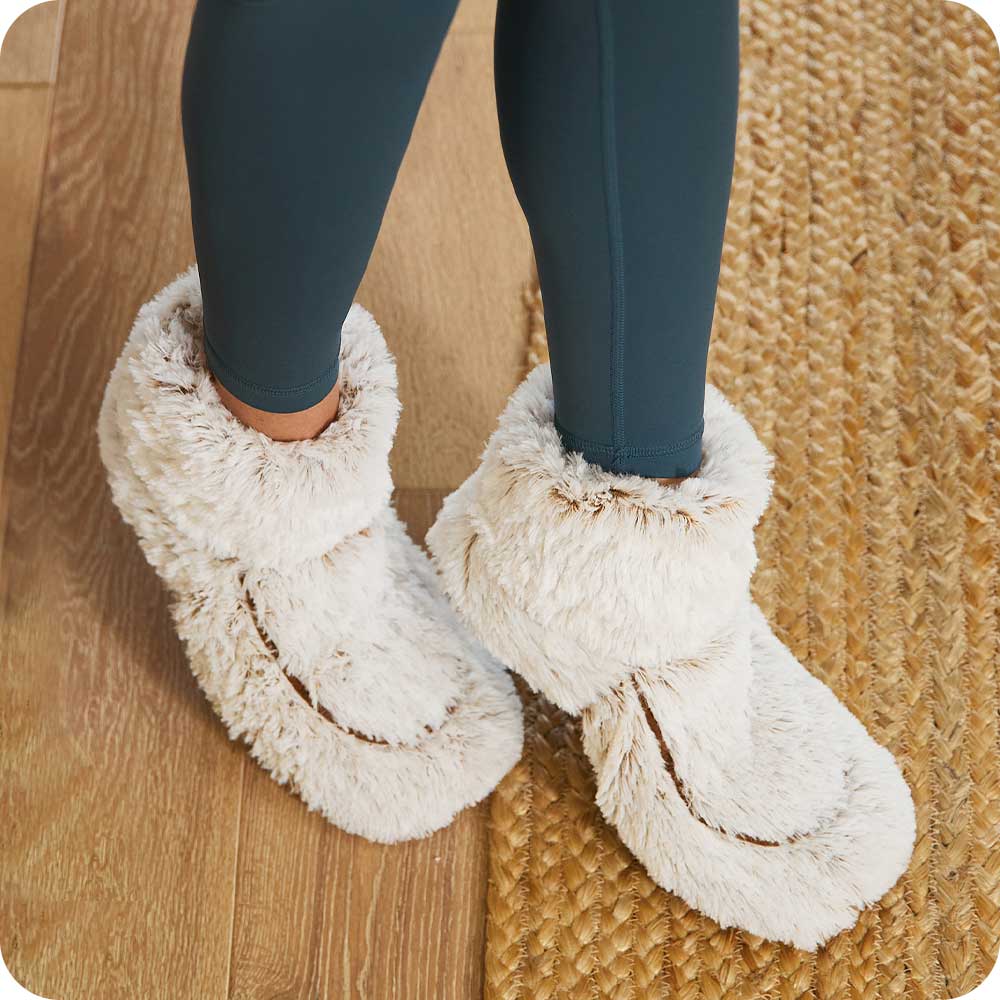 Marshmallow Brown Boots Warmies® - Cozy Glow