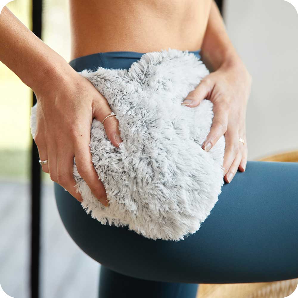 Marshmallow Gray Heart Heat Pad Warmies - Smooth Support
