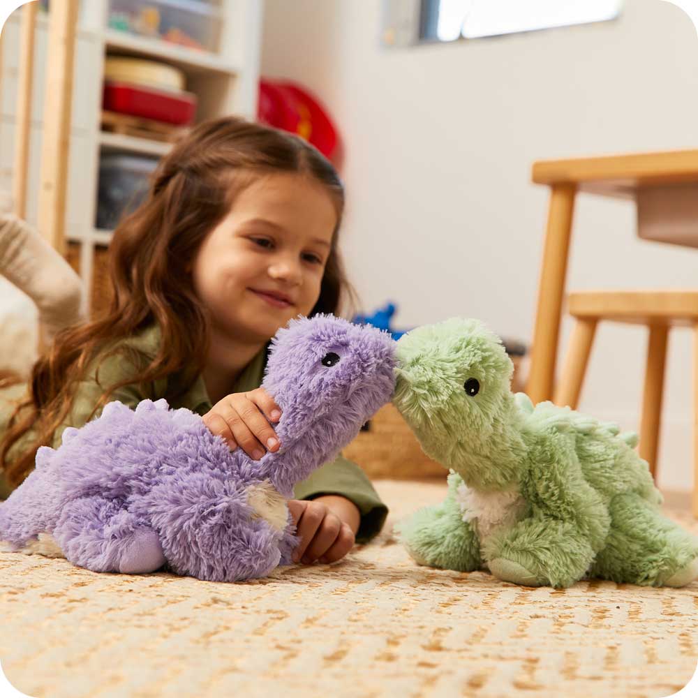 Green Long Neck Dinosaur Warmies - Home Glow
