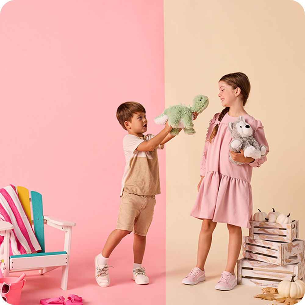 Green Long Neck Dinosaur Warmies - Home Glow