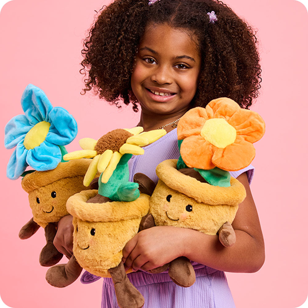 Yellow Flower Pot Warmies - Soft Glow