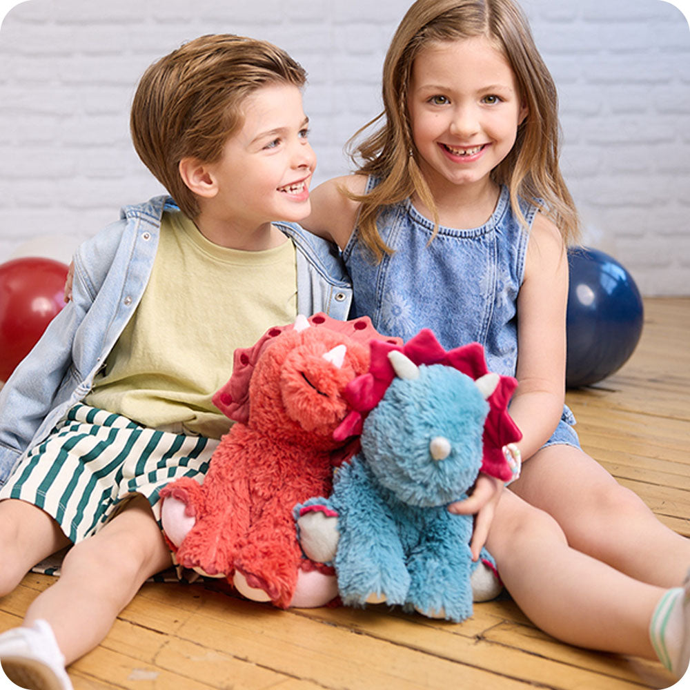 Red Triceratops Warmies - Cozy Glow