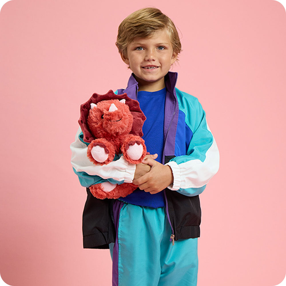Red Triceratops Warmies - Cozy Glow