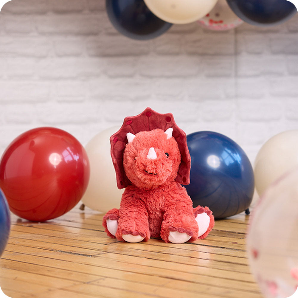 Red Triceratops Warmies - Cozy Glow